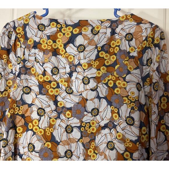 Ana Floral Long Sleeve Romy Prasant Boho Top L - Picture 4 of 7